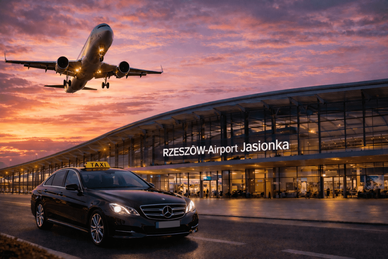 Taxi Rzeszów transfer lotnisko Jasionka premium 24h